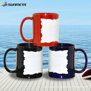 White Ceramic Conic Mug With Patch Irregularity edge Blank 11oz At Cheap Price Wholsale Original Factory Manufacturer